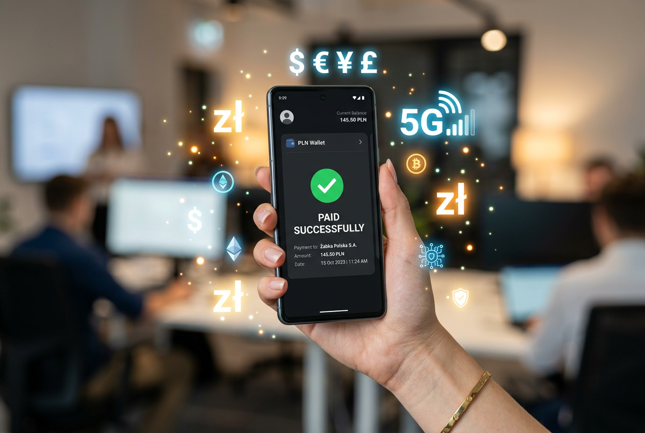 Smartfon z aktywną płatnością mobilną BLIK i technologią zbliżeniową